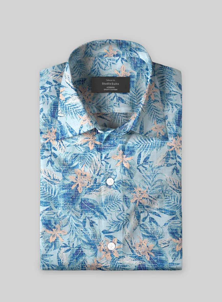 Coastal Palm Drift Cotton Shirt - Image 2