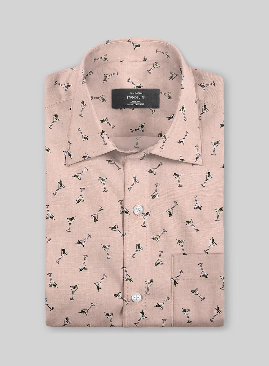 Cocktail Canvas Cotton Lycra Shirt
