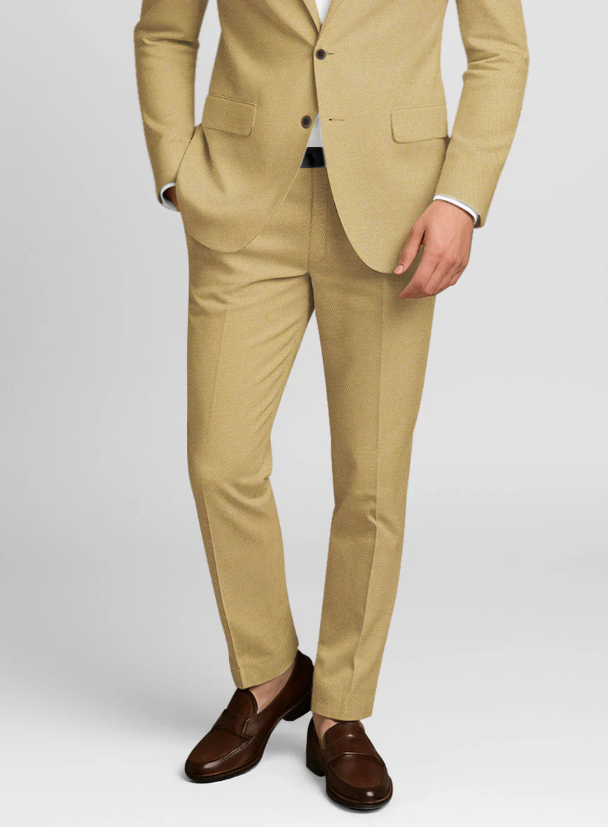 Cotton Drill Khaki Stretch Suit - Image 5