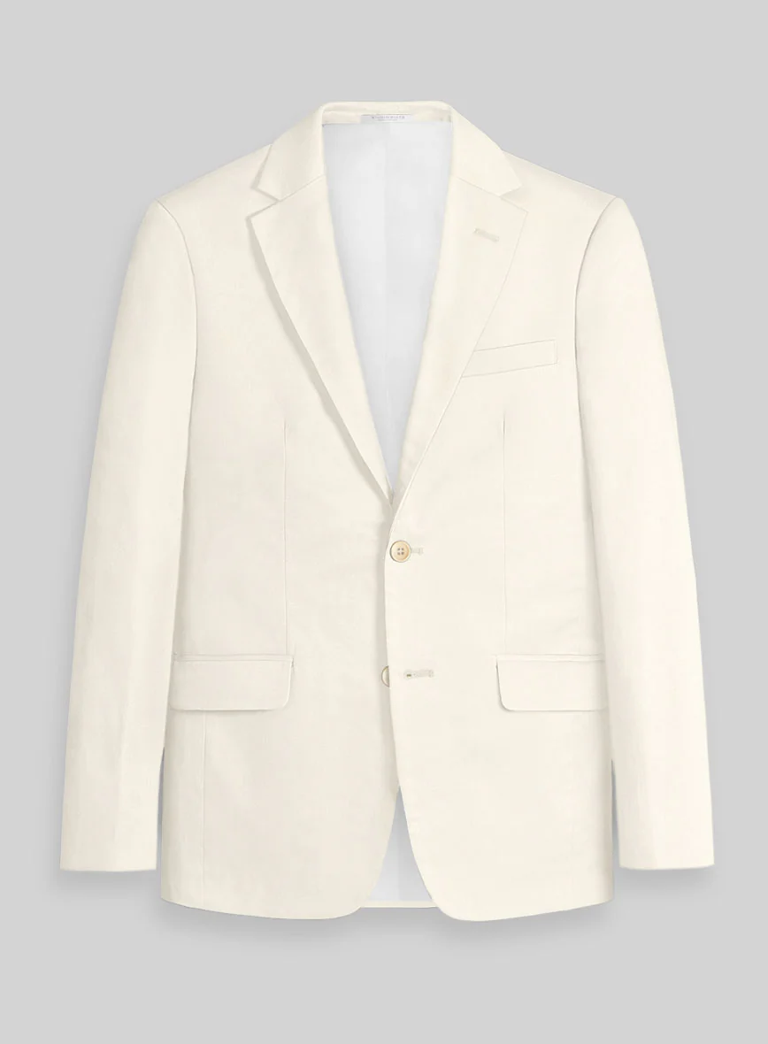 Cream Napoli Stretch Light Weight Cotton Jacket