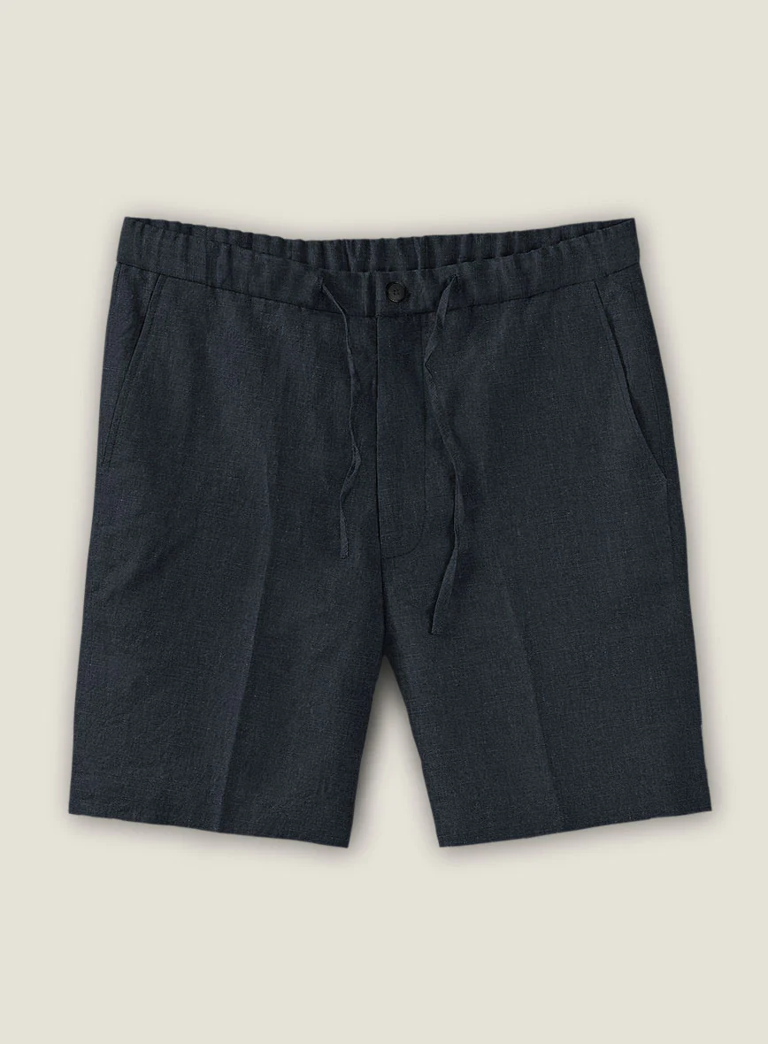 Dark Blue Linen Shorts