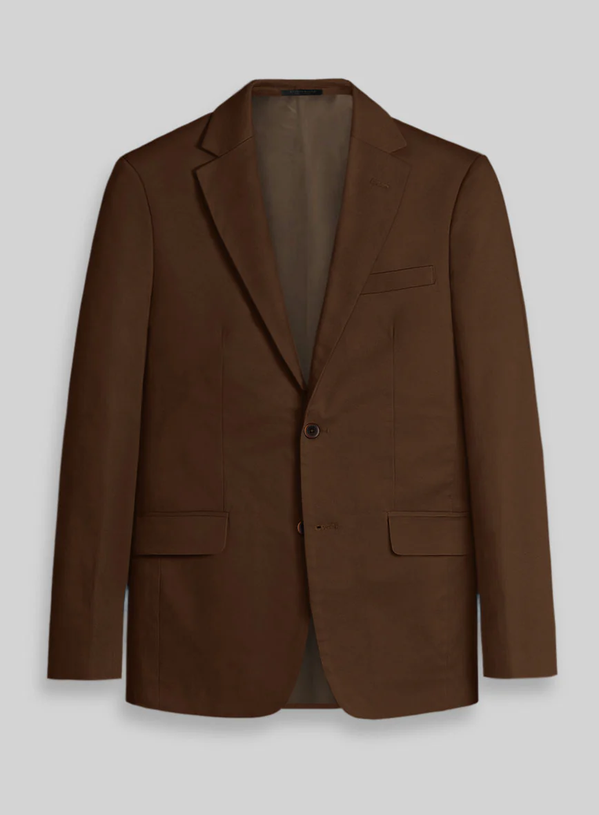 Dark Brown Napoli Stretch Light Weight Cotton Jacket