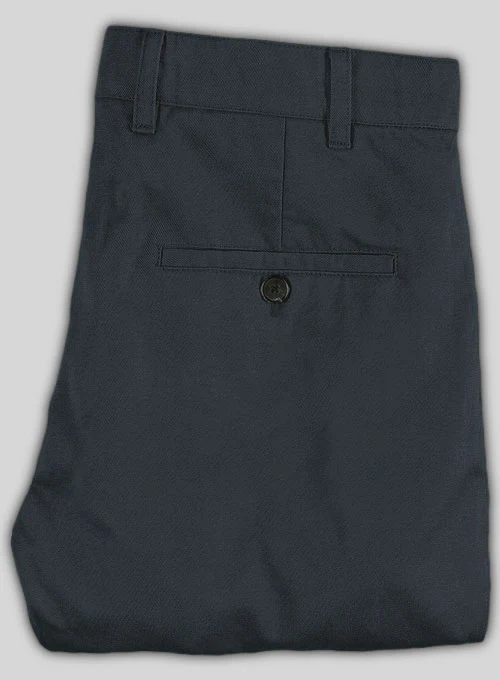 Washed Dark Navy Blue Chinos - Image 3