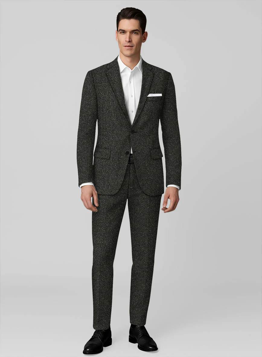Dark Olive Flecks Donegal Tweed Suit