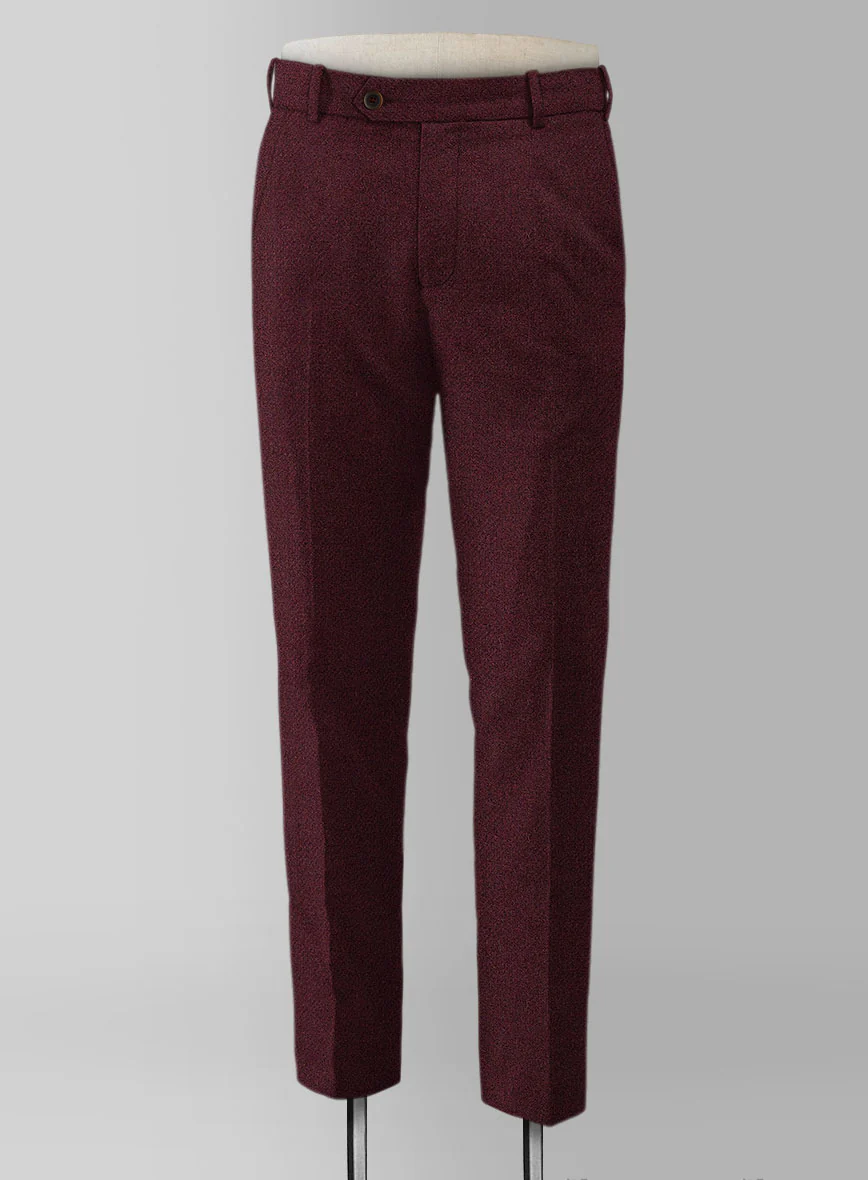 Dark Wine Heavy Tweed Pants - Image 4