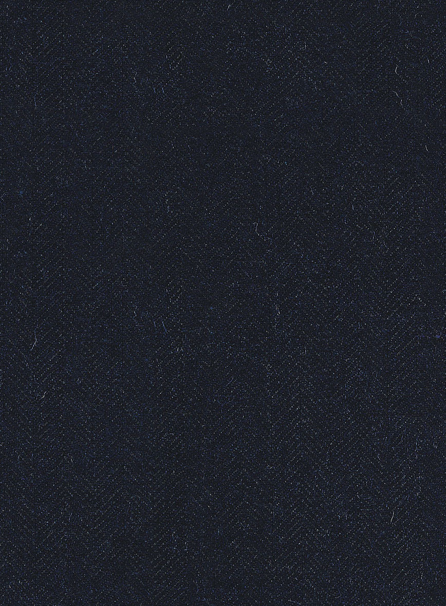 Deep Blue Herringbone Tweed Pants - Image 3