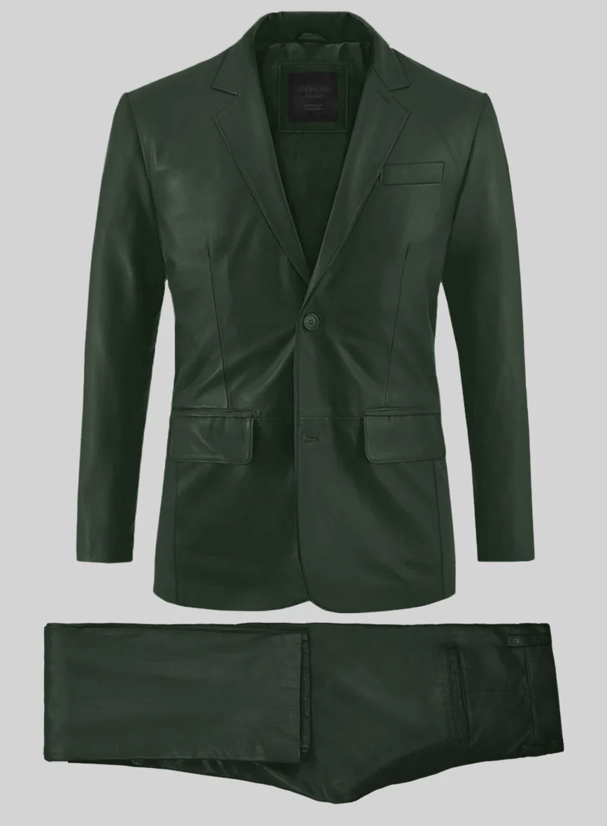 Deep Olive Leather Suit