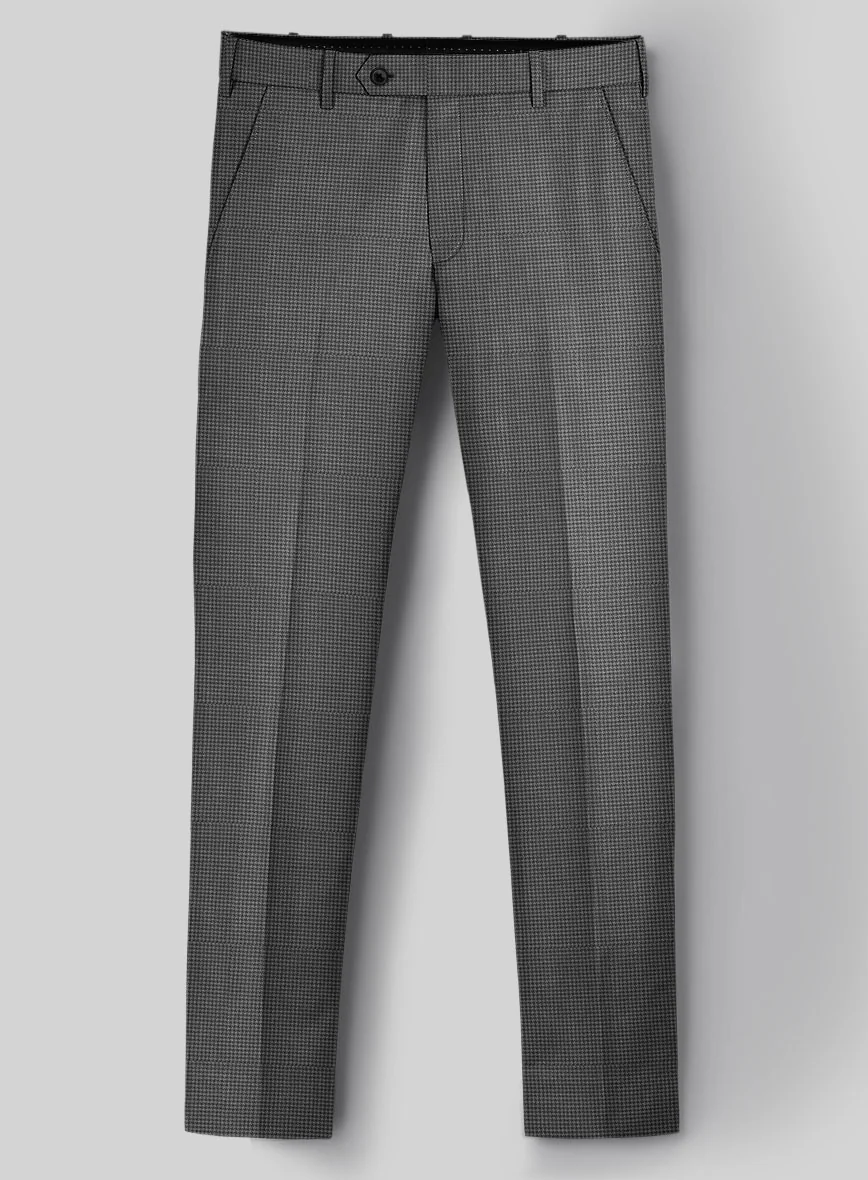 Dogtooth Wool Gray Pants
