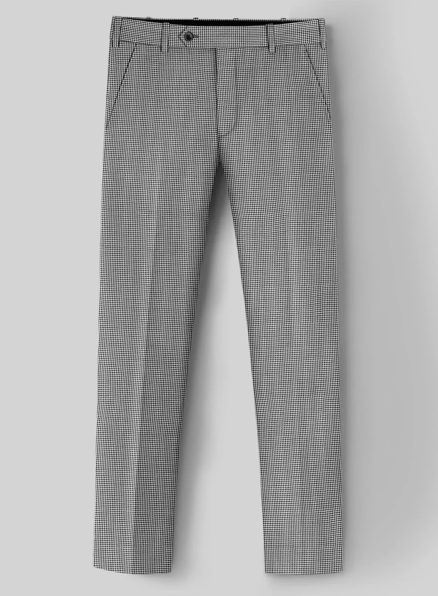 Dogtooth Wool Light Gray Pants