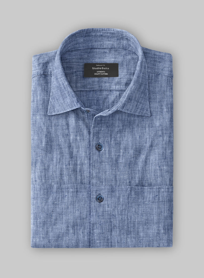 Dublin Ink Blue Linen Shirt