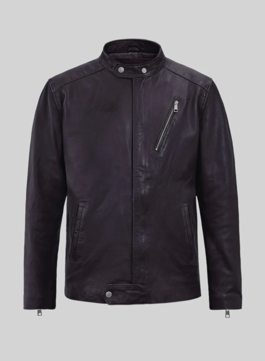 Dune Drifter Purple Biker Leather Jacket