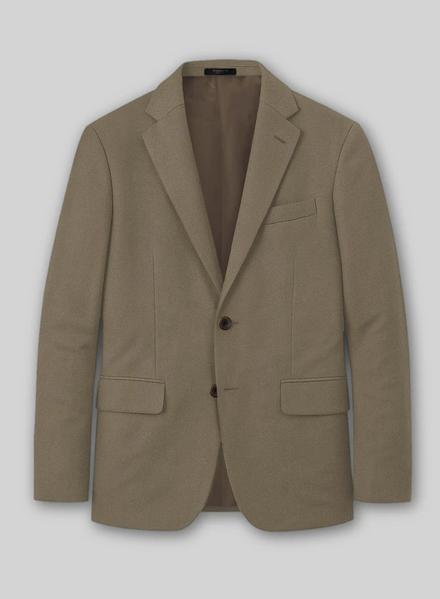 Earthy Brown Cotton Power Stretch Chino Jacket