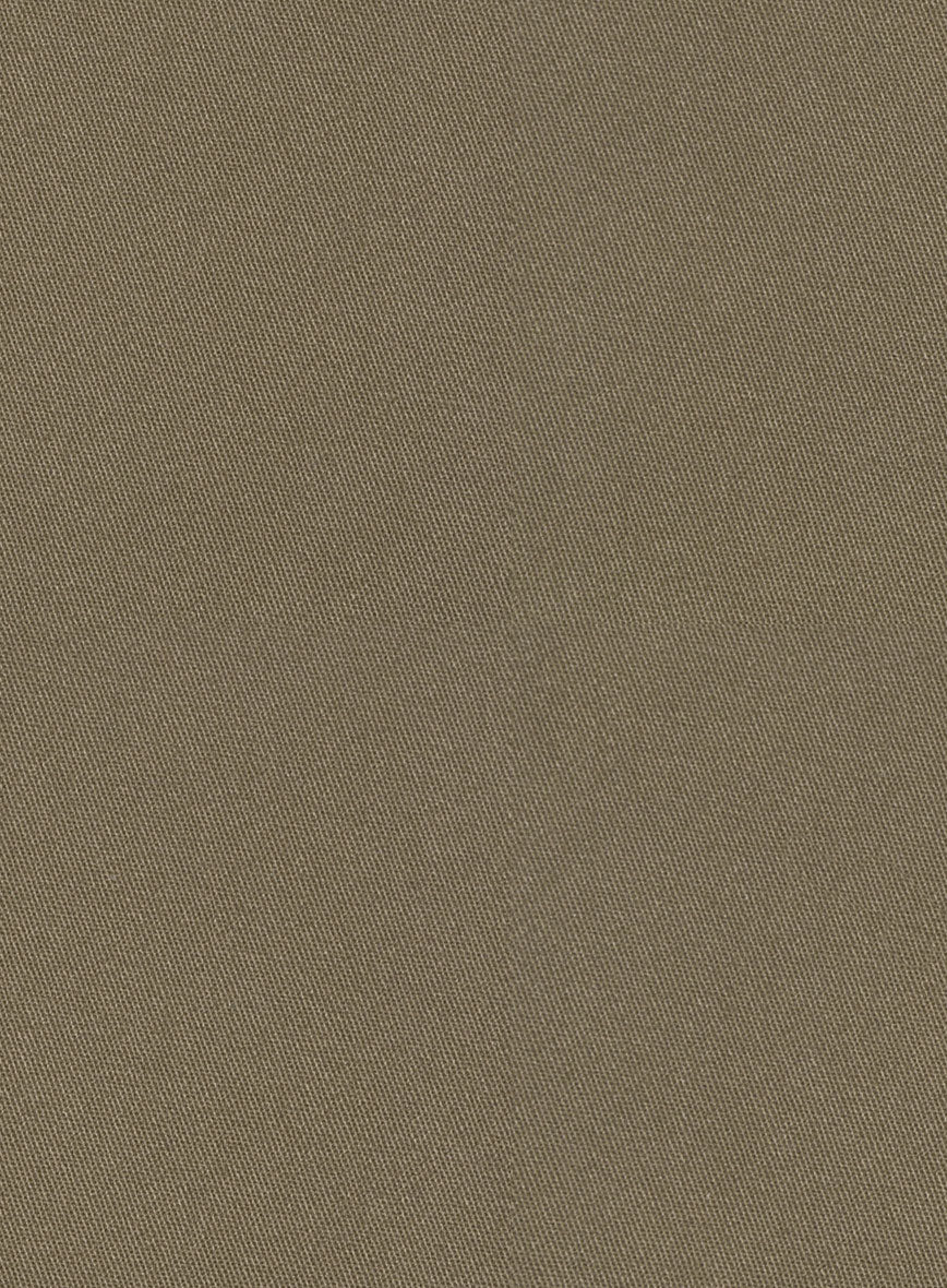 Earthy Brown Cotton Power Stretch Chino Pants - Image 3