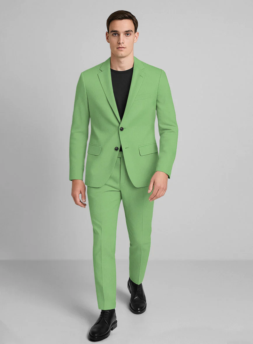 Easter Green Napoli Stretch Light Weight Cotton Suit