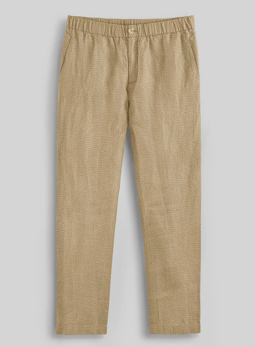 Easy Pants Beige Seersucker