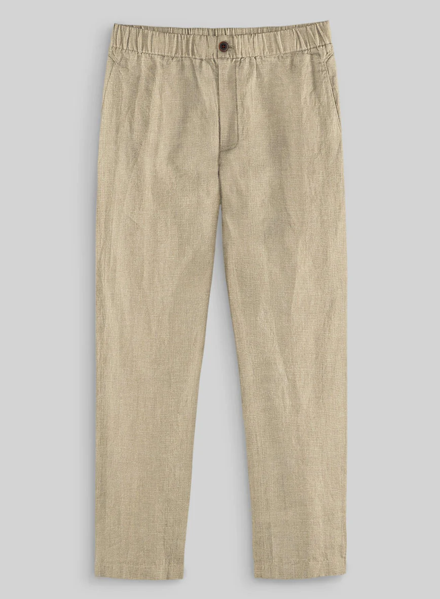 Easy Pants Maple Khaki Pure Linen