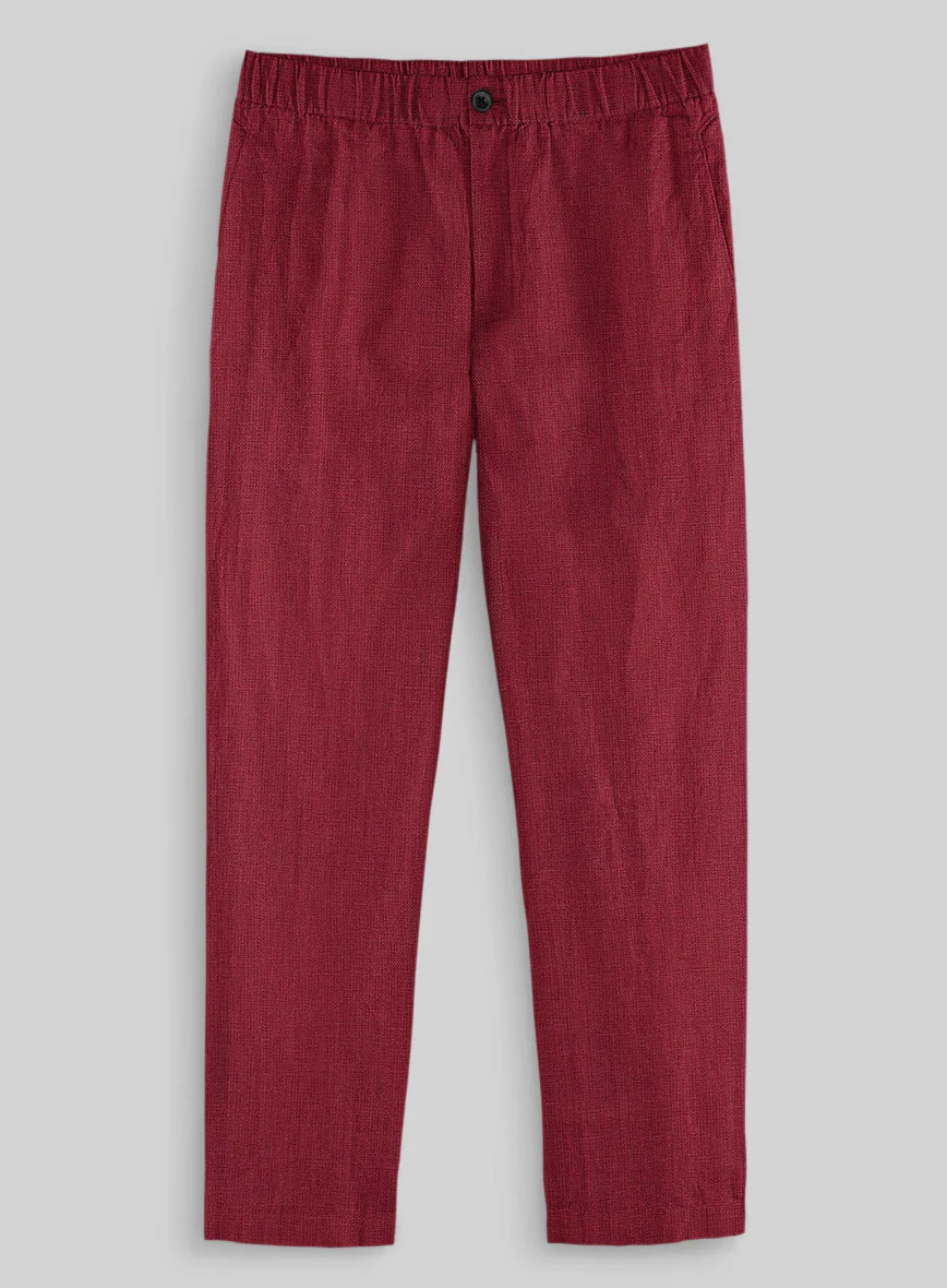 Easy Pants Moscow Maroon Linen