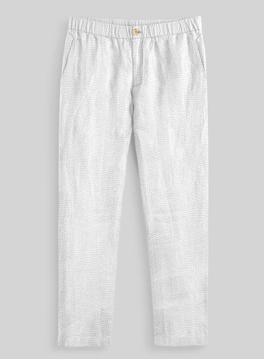 Easy Pants White Seersucker