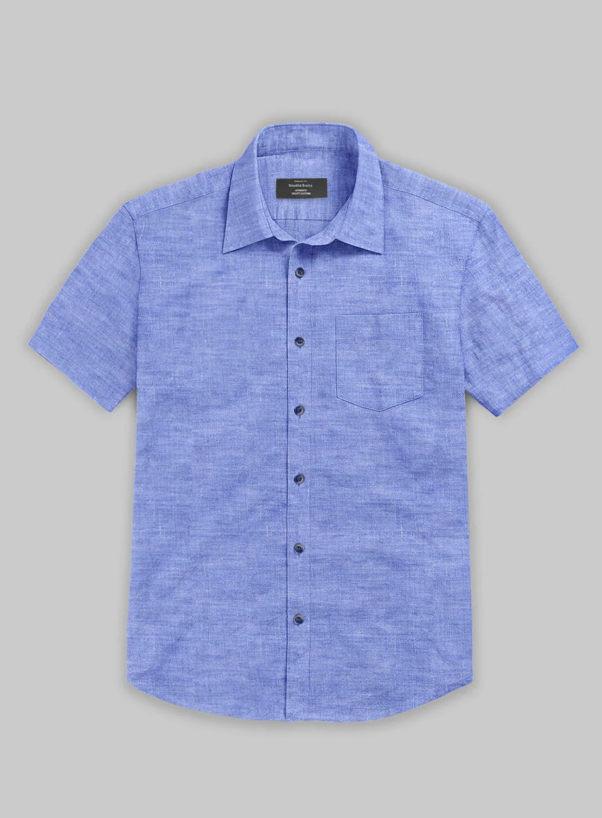 European Jordy Blue Linen Shirt