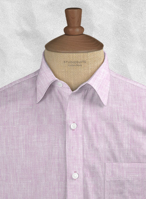 European Light Violet Linen Shirt - Image 2