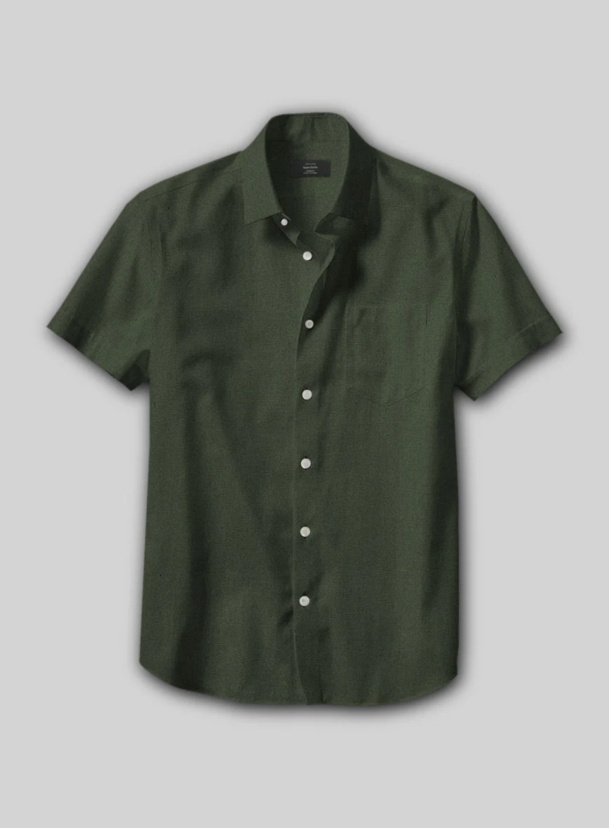Forest Green Stretch Poplene Shirt