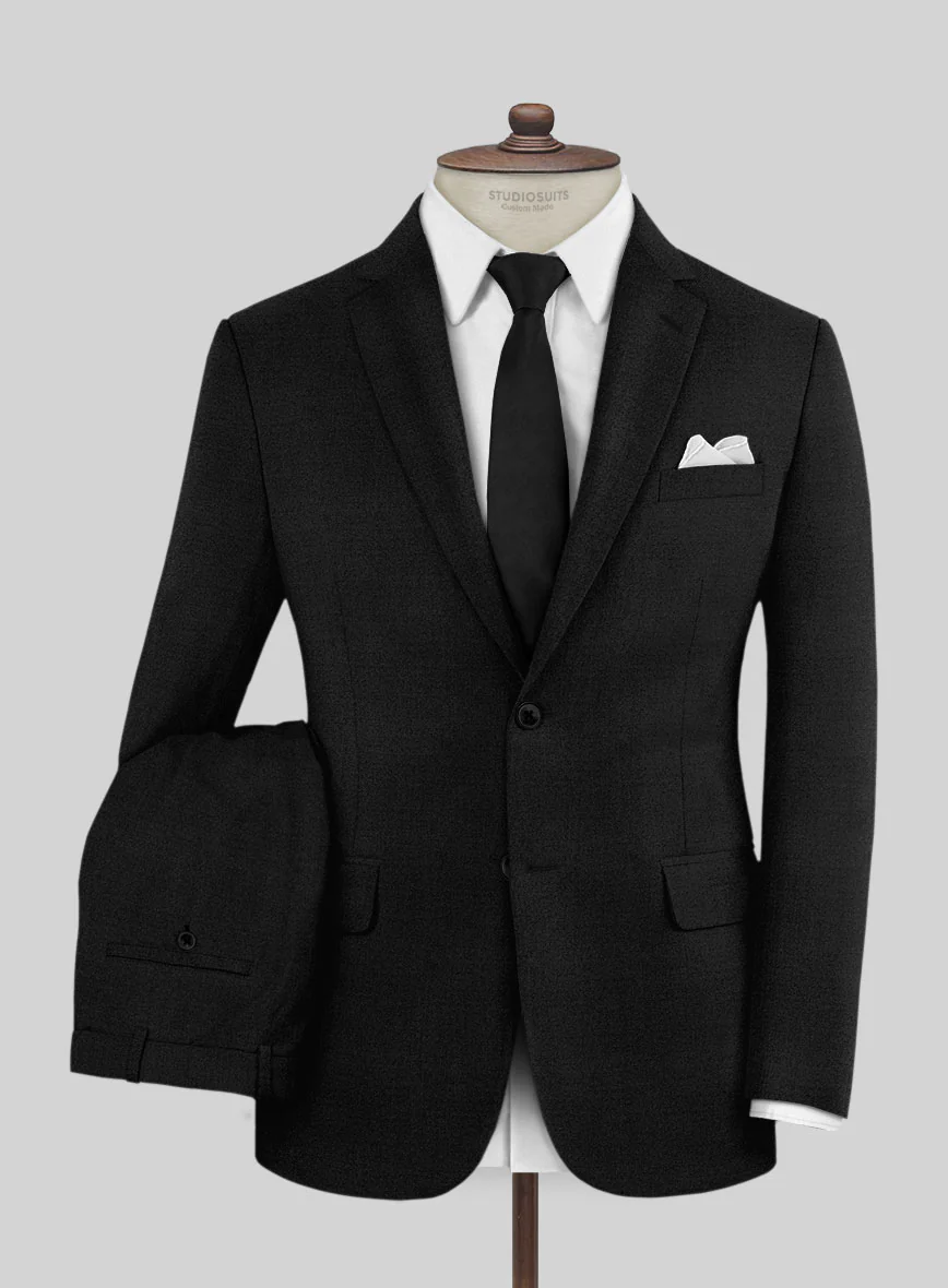 Fresco Black Wool Suit