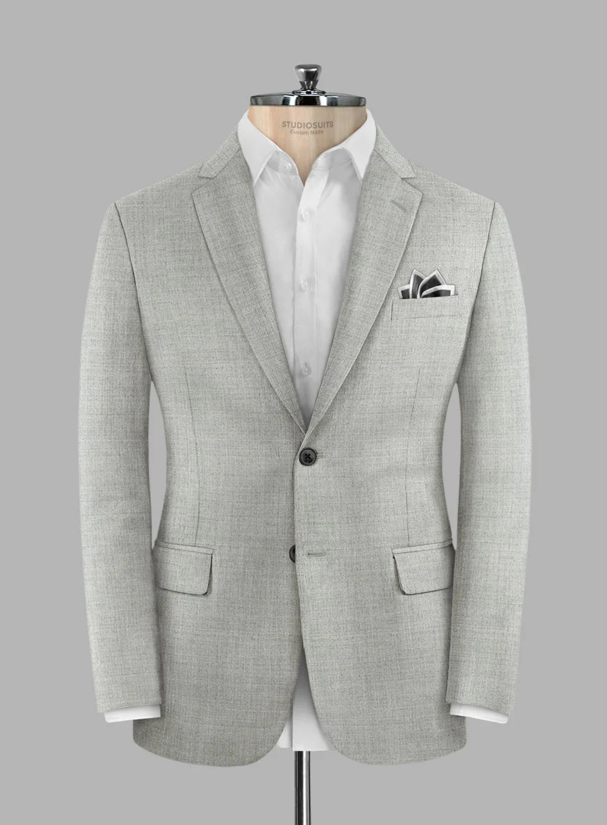 Fresco Light Gray Wool Suit - Image 3