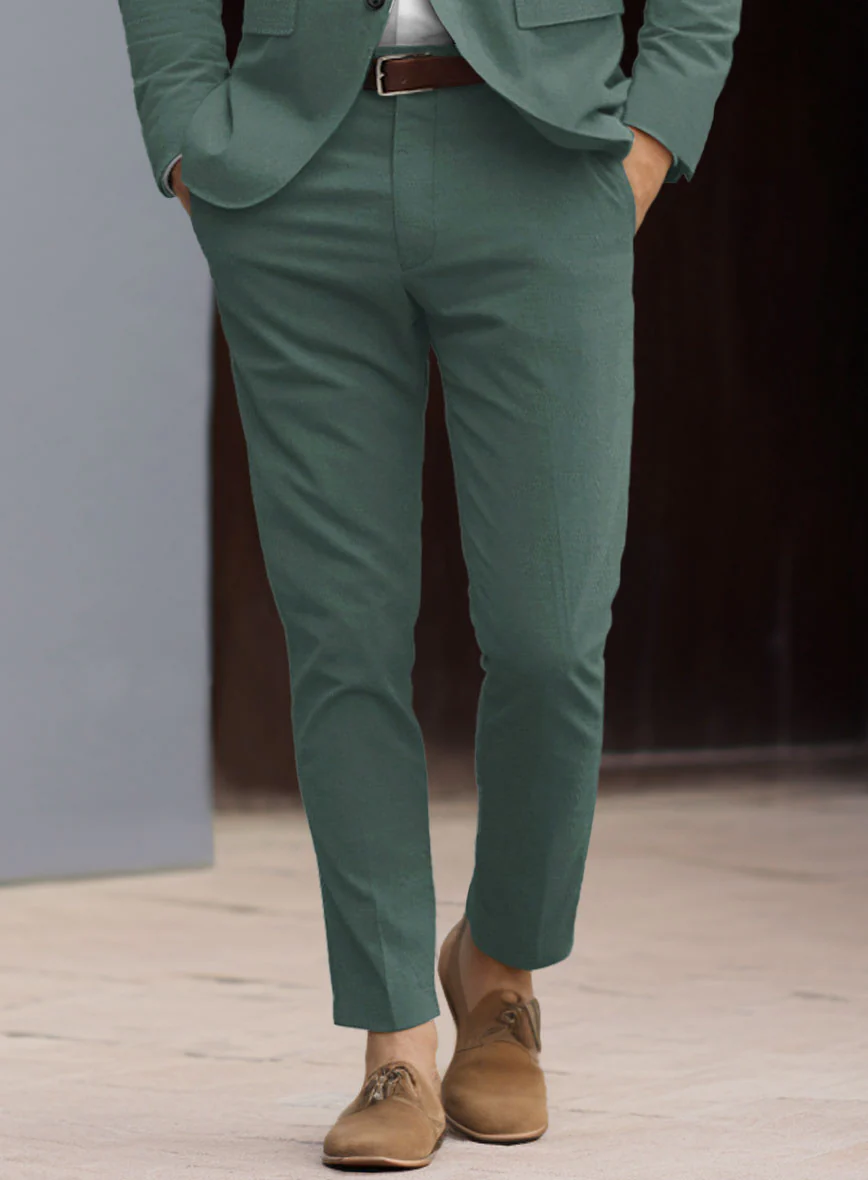 Gallo Green Stretch Chino Pants - Image 2