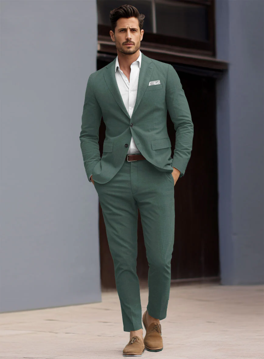 Gallo Green Stretch Chino Suit