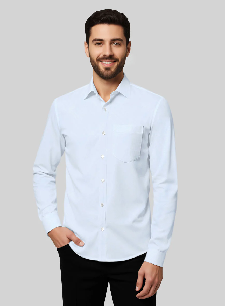 Giza Light Blue Cotton Shirt - Image 2