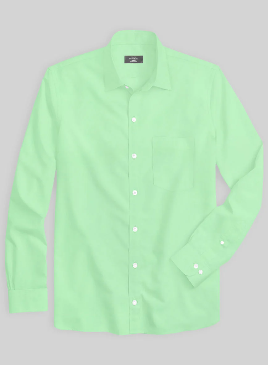 Giza Mint Green Cotton Shirt - Image 2