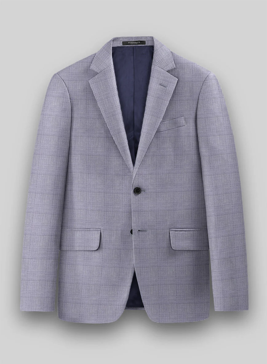 Glen Light Purple Wool Linen Jacket