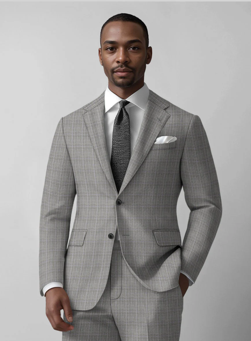 Glen Wool Light Gray Suit - Image 3