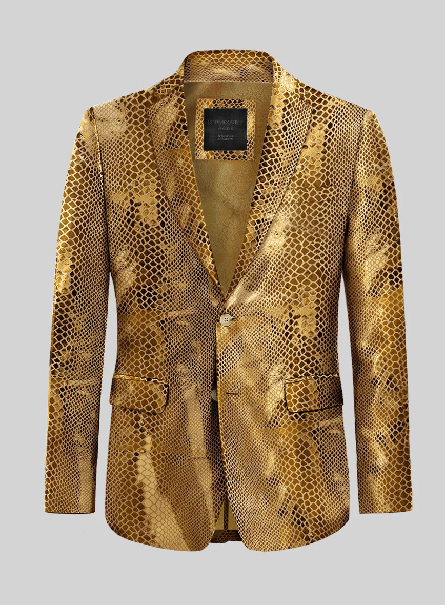 Golden Python Leather Blazer