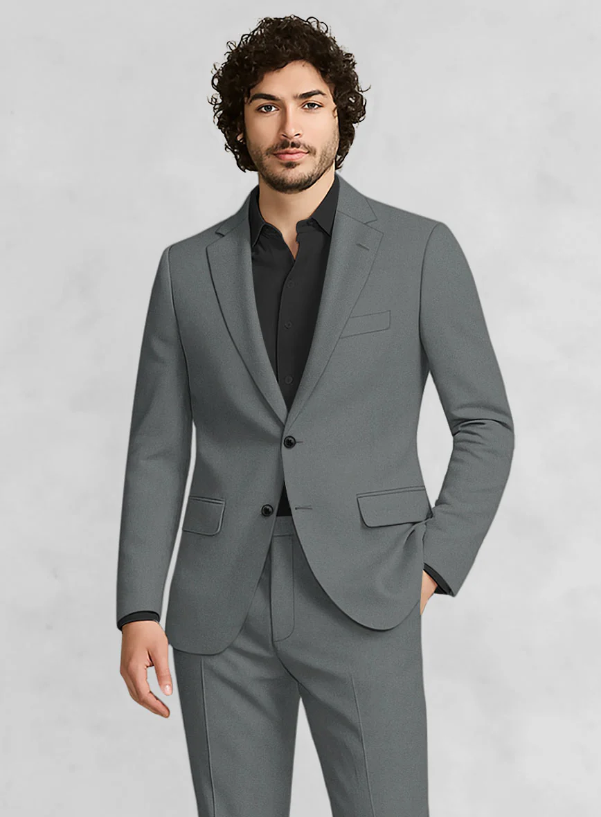 Gray Cotton Power Stretch Chino Suit - Image 3