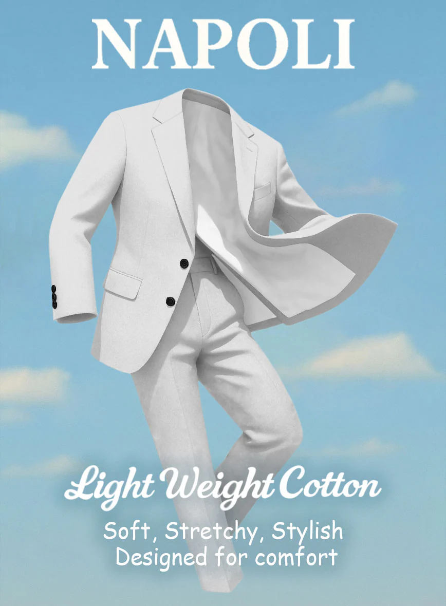 Gray Napoli Stretch Light Weight Cotton Suit - Image 7