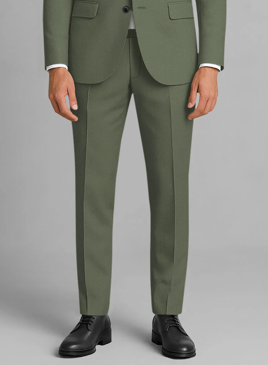 Green Cotton Power Stretch Chino Pants