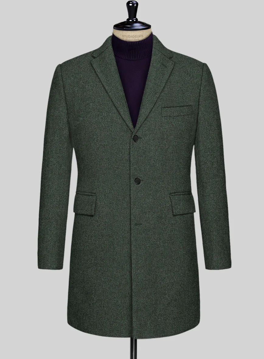 Green Heavy Tweed Overcoat