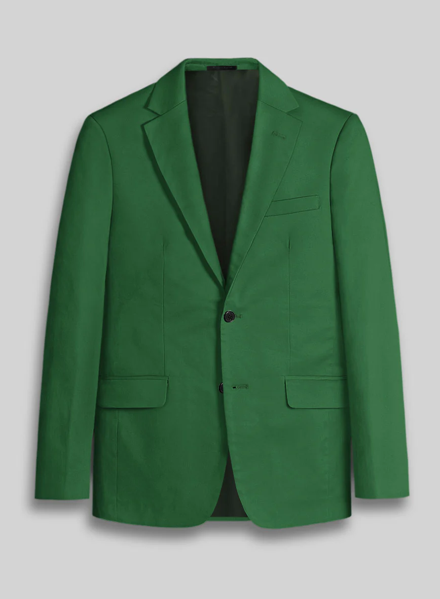 Green Napoli Stretch Light Weight Cotton Jacket