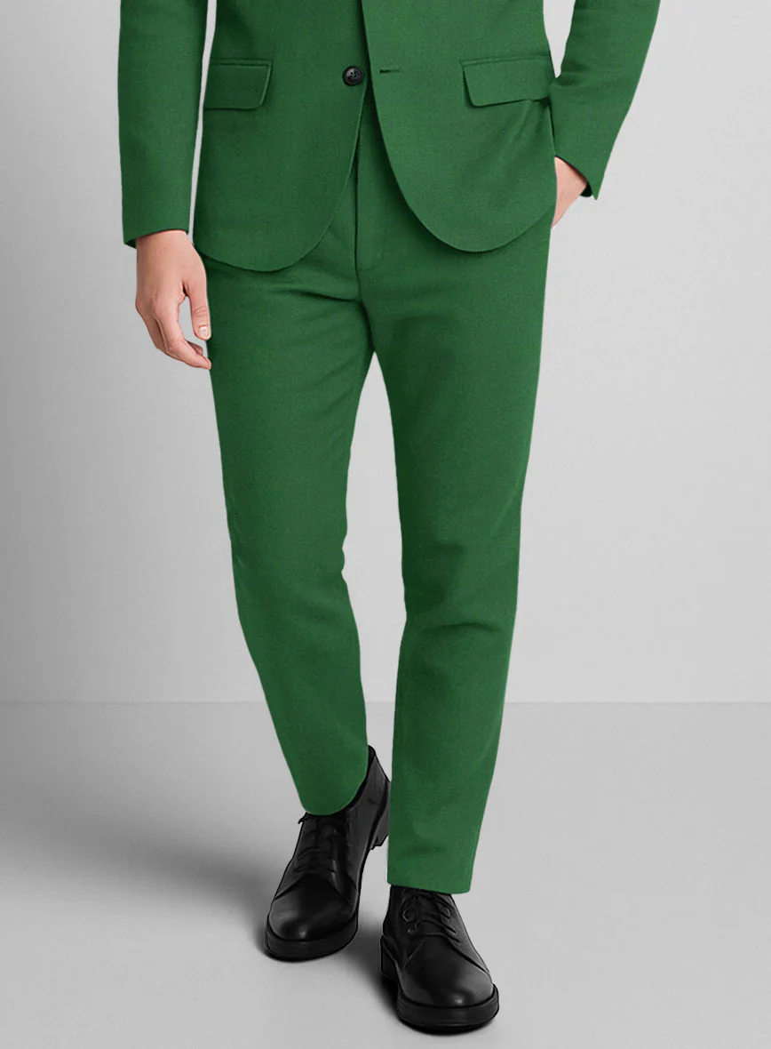 Green Napoli Stretch Light Weight Cotton Suit - Image 5