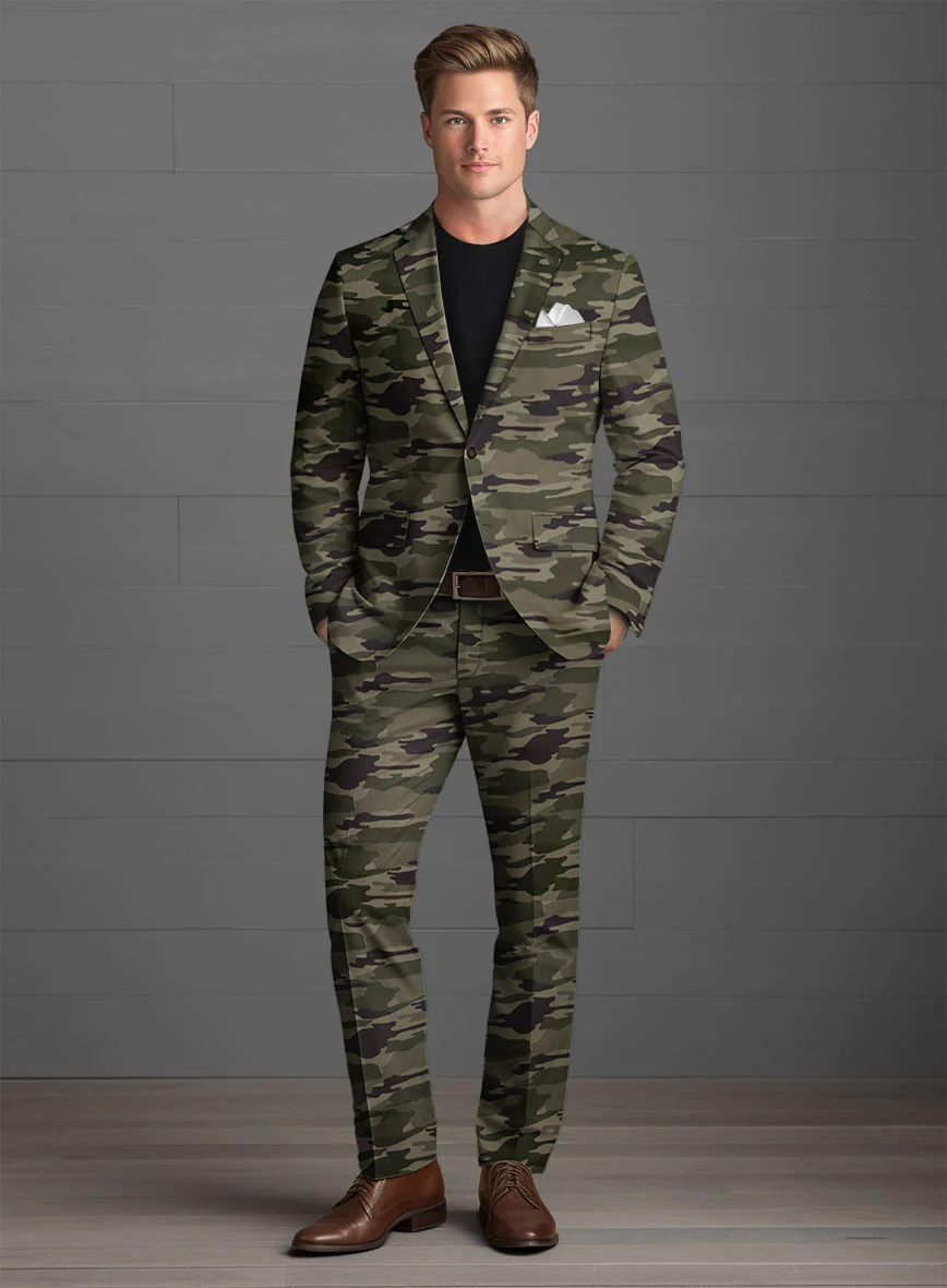 Green Stretch Camo Suit