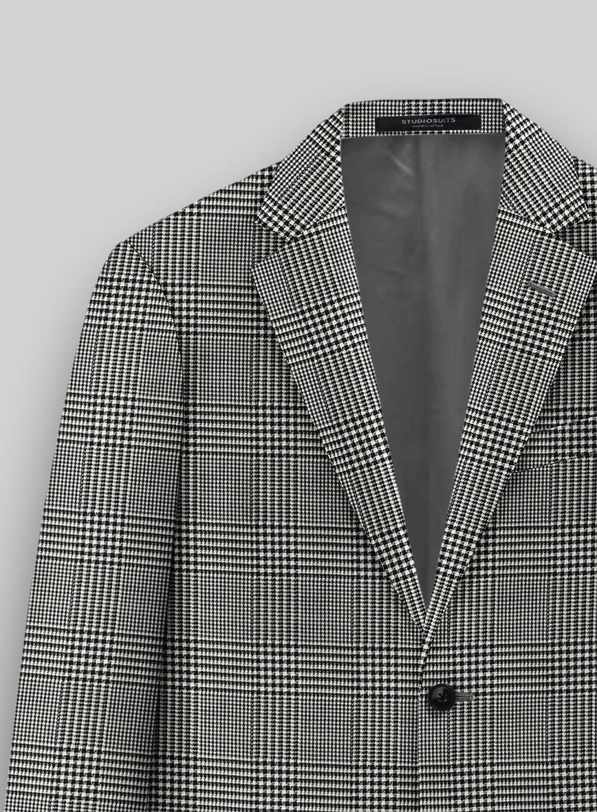 Guabello Black & White Wool Jersey Jacket - Image 3