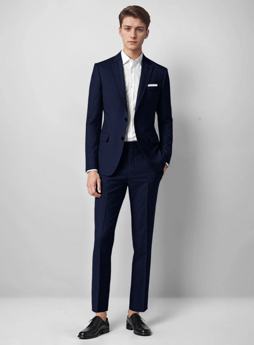Guabello Blue Houndstooth Suit