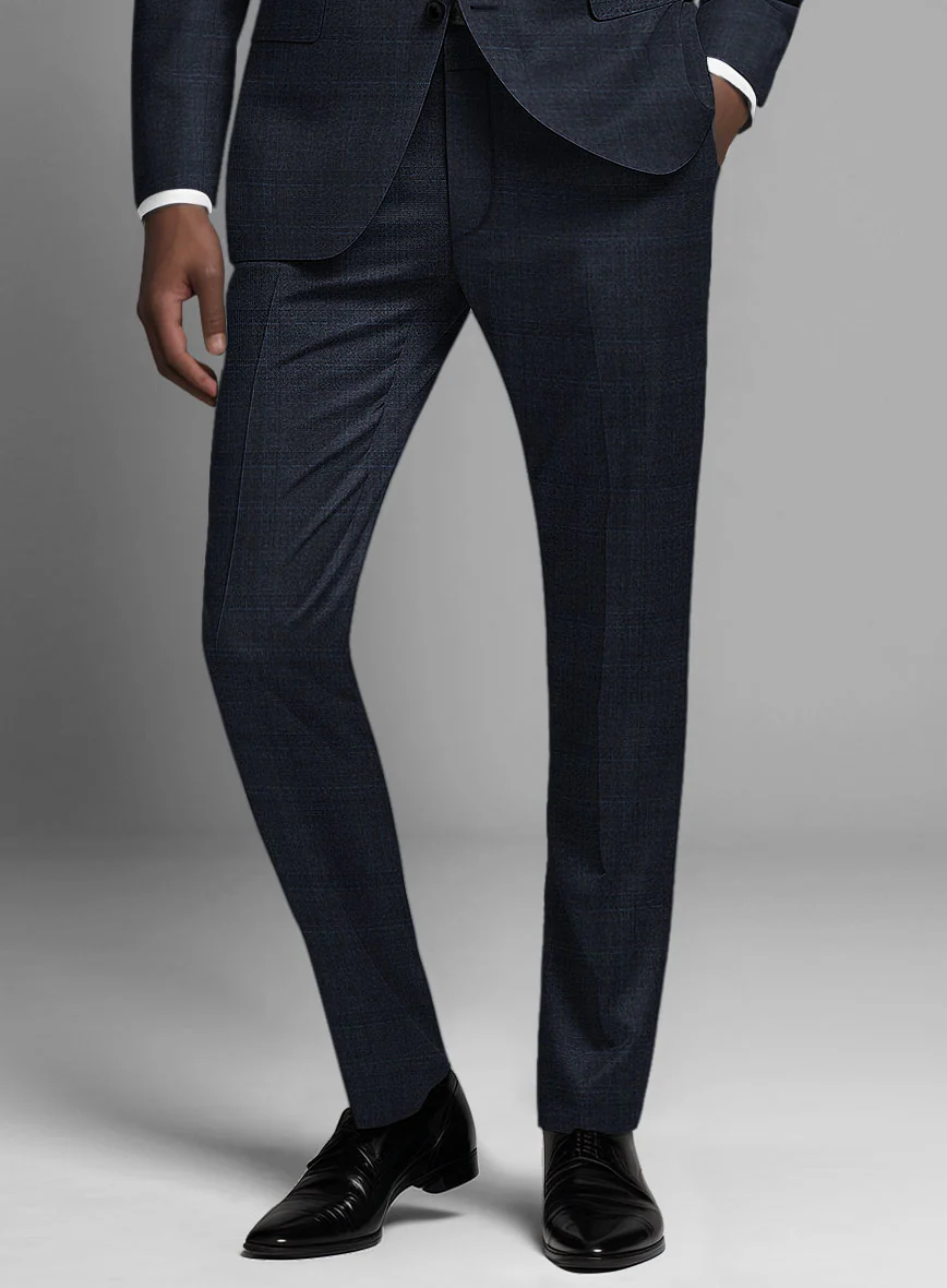 Guabello Blue Windowpane Pants - Image 2