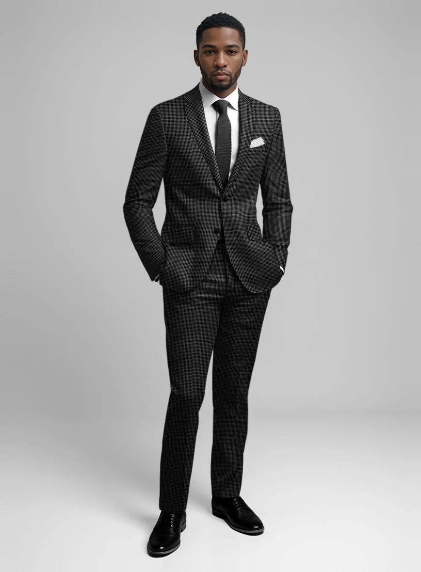Guabello Charcoal Houndstooth Suit