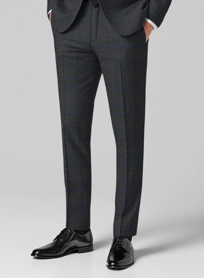 Guabello Charcoal Windowpane Pants - Image 2