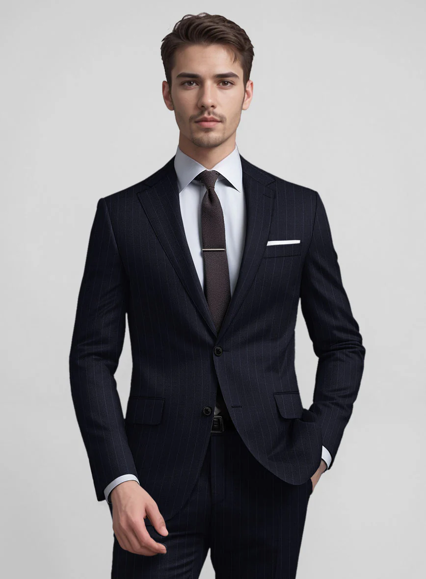 Guabello Dark Blue Pinstripe Suit - Image 3