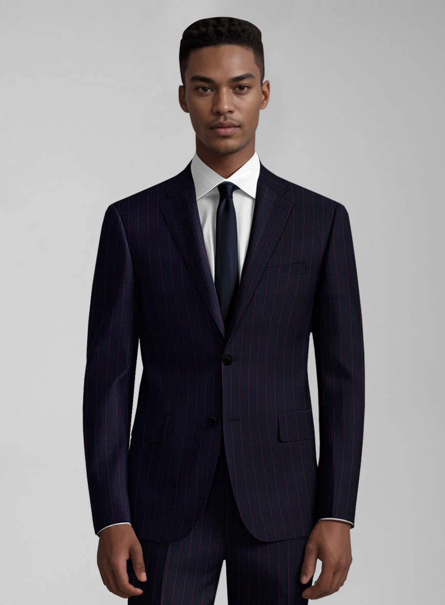 Guabello Dark Blue Rope Stripe Jacket - Image 2