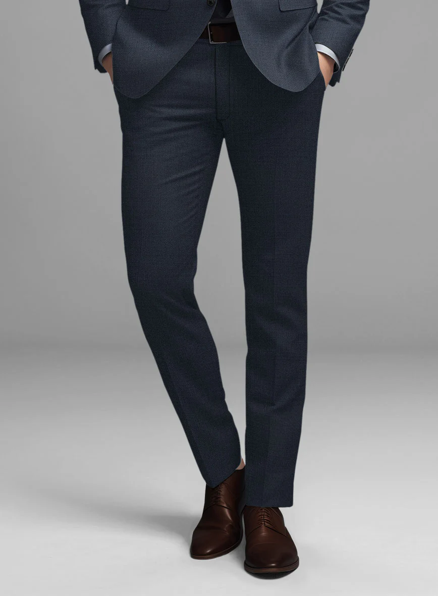 Guabello Dark Blue Sharkskin Pants - Image 2