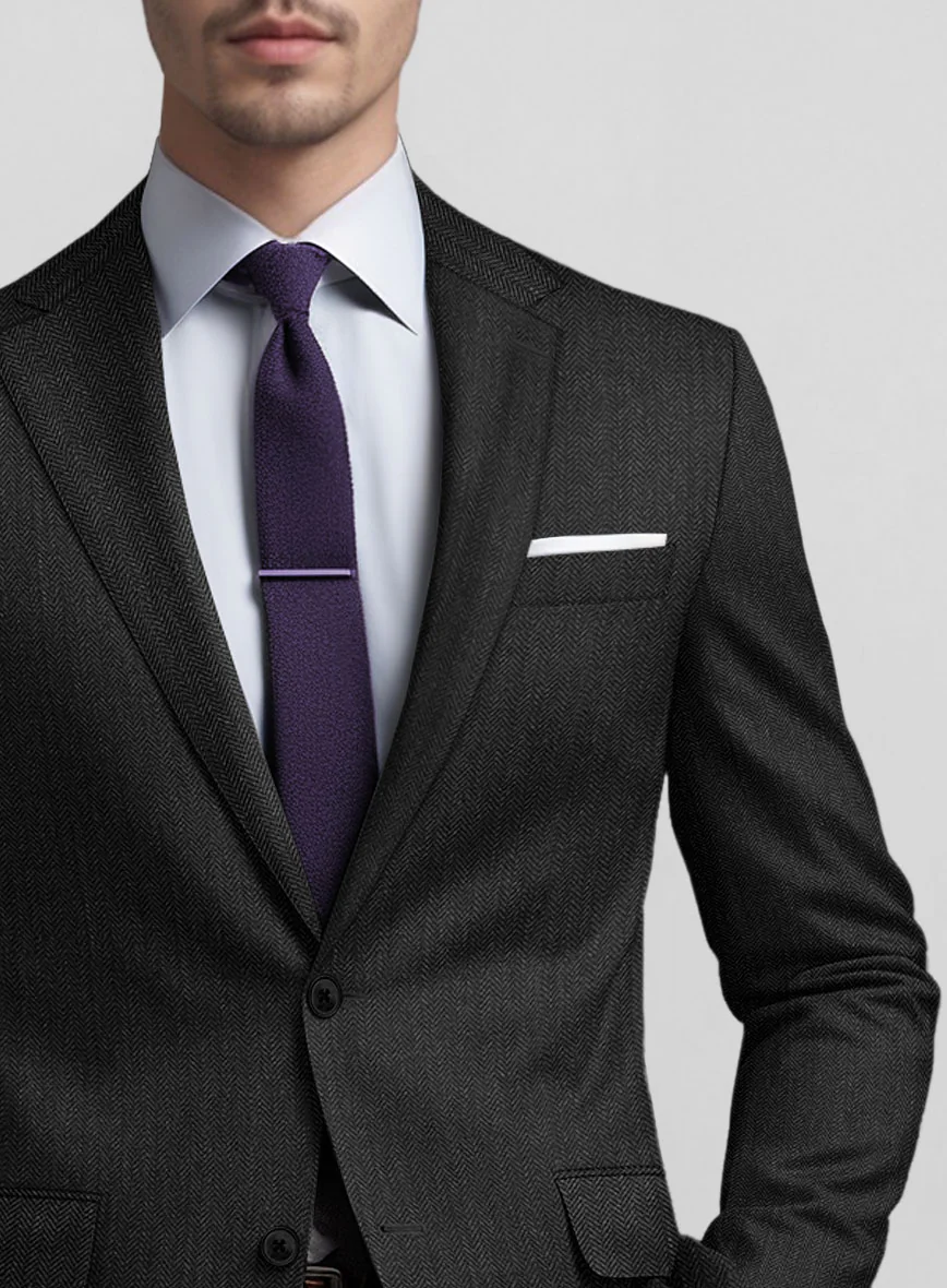 Guabello Dark Gray Herringbone Jacket - Image 3